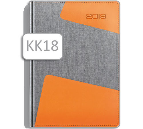 kalendarz książkowy terminarz KK18 szaro-pomarańczowy