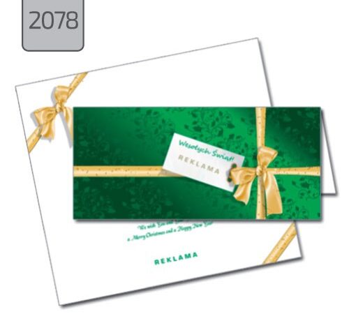 kartka świąteczna z nadrukiem firmowym 2078 zielona