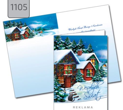 kartka świąteczna dla firm 1105 zima domki