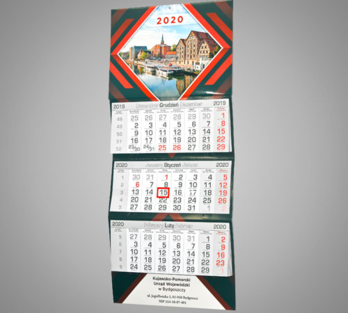 Kalendarz trójdzielny klasyczny Kujawsko Pomorski Urząd Wojewódzki